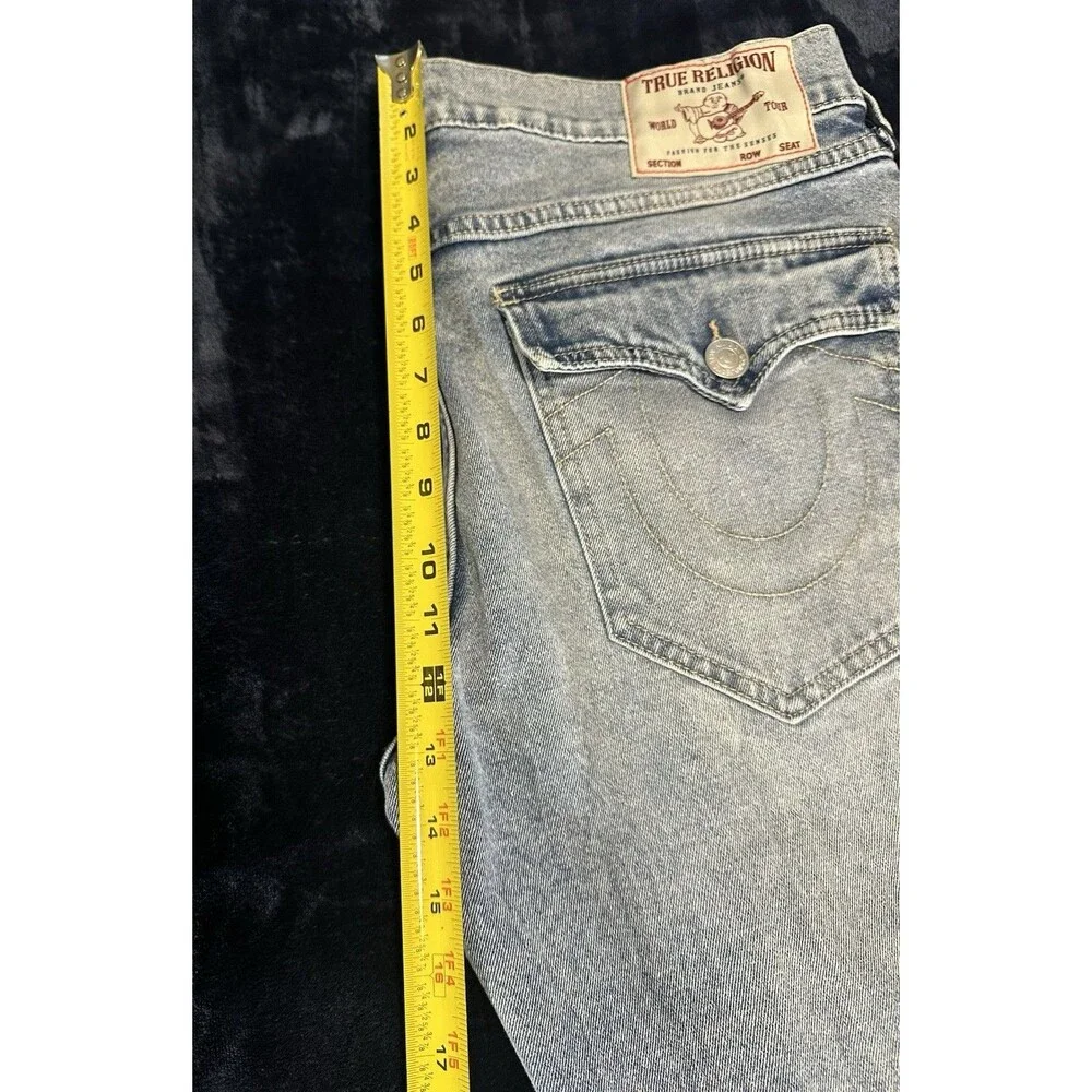 True Religion Billy Relaxed SN Flap Bootcut Denim Jeans Men's Size 34x33 1/2